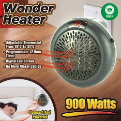 900W Wonder Heater Portable Handy Heater Wall-Outlet