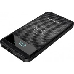 Awei 10000mAh External Battery POWER BANK με ασύρματο φορτιστή Qi - BLACK - P55K