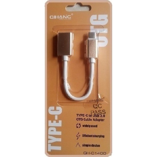 Αντάπτορας QH-1400 Usb Female to Type-C Male Bronze/White