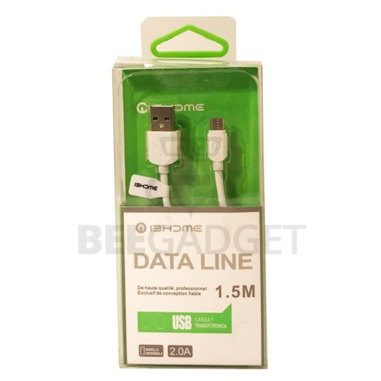 Καλώδιο για Φόρτιση & Μεταφορά δεδομενων από USB σε microUSB - IBHDME 1.5m (Λευκό)