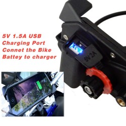 Motorcycle Phone Mount Holder with USB Charger Port Universal 