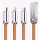 Awei Braided USB to Lightning / Type-C / micro USB Cable Γκρι 1.2m (CL-970)