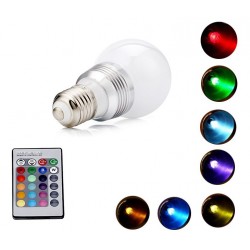 Led Λάμπα E27 (3W) 16 Χρωμάτων με Dimmer & Tηλεχειριστήριο ΟΕΜ