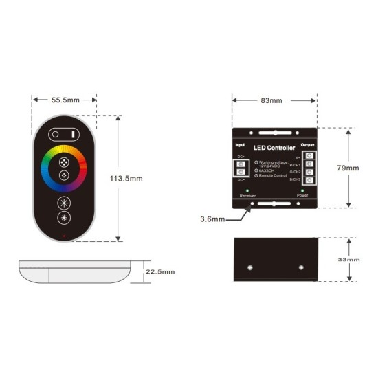 RGB ελεγκτής αφής LED RGB ελεγκτής αφής LED