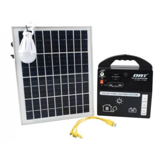 Ηλιακό σύστημα φωτισμού με Panel 10W, Μπαταρία & 4 Λάμπες LED 120LM DAT-AT-8207
