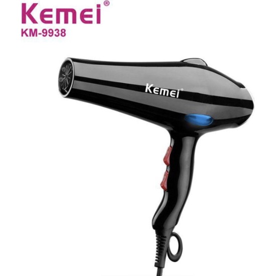 Πιστολάκι-Σεσουάρ Μαλλιών 3000W με Επιλογή Ταχύτητας και Επιλογή Κρύου-Ζεστού Αέρα KEMEI KM-9938