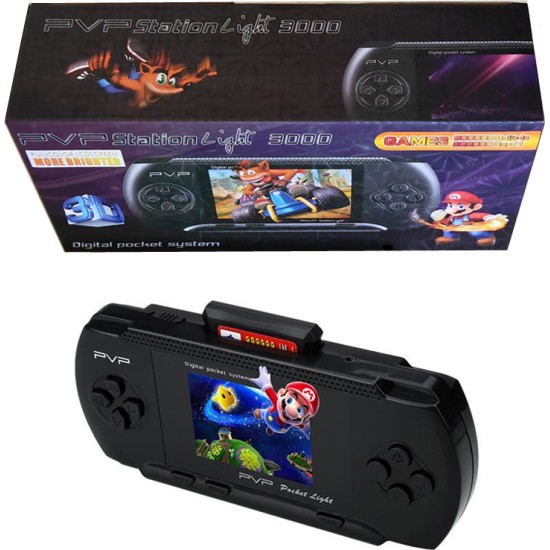 Φορητή Κονσόλα με Κλασσικά Ενσωματωμένα Παιχνίδια 2.8 LCD PVP3000 Station Light Μαύρο OEM