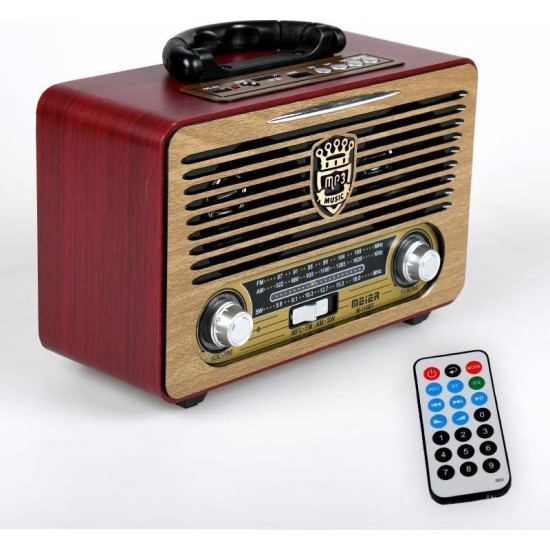 MEIER RETRO ΦΟΡΗΤΌ ΕΠΑΝΑΦΟΡΤΙΖΌΜΕΝΟ ΡΑΔΙΌΦΩΝΟ USB/SD MP3 PLAYER M-115BT Bordeaux