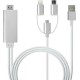 Cable HDMI male - USB Type C / Micro USB / Lightning 2m silver Cable HDMI male - USB Type C / Micro USB / Lightning 2m silver