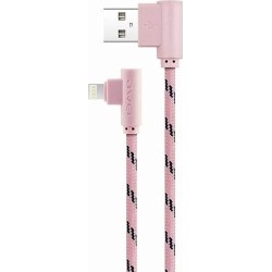 Awei Angle (90°) / Braided USB to Lightning Cable Χρυσό 1m (CL-91)